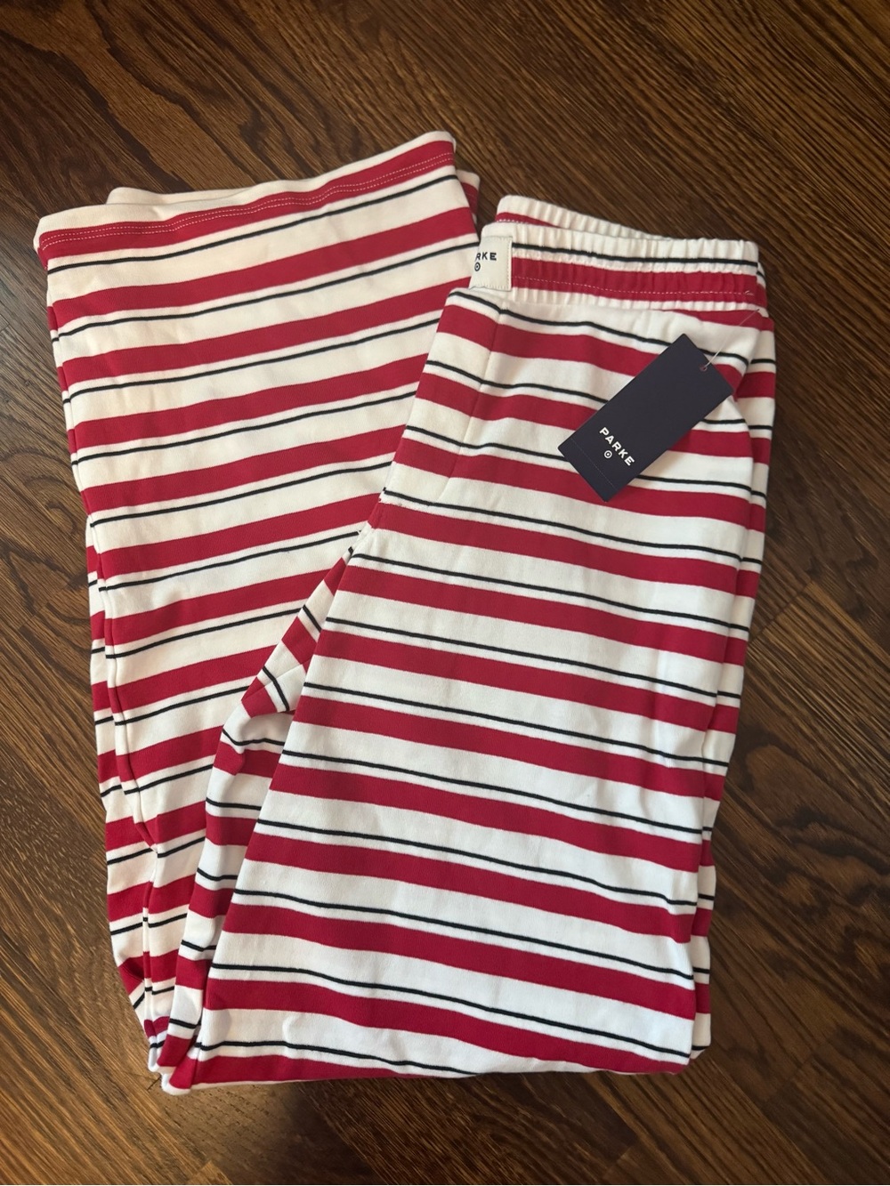 Parke Red & White Striped Pants Medium